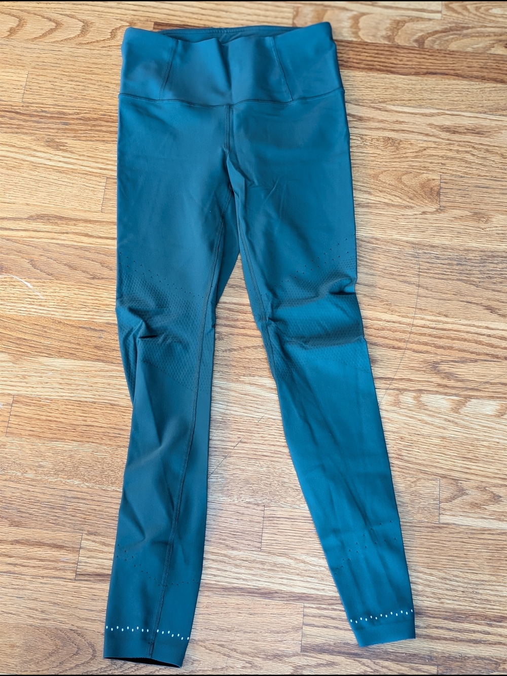 Lululemon Women's 8 Full Length Dark Teal Performance High-Waist Leggings Laser